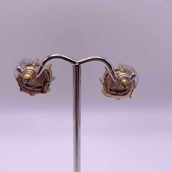 Pink and Gold Crystal Stud Earrings NEW - Picture 2 of 5